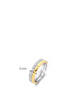 Ti Sento Milano Dual Band Pave Ring, Silver & Gold Size 56