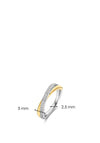 Ti Sento Milano Twisted Pave Ring, Silver & Gold Size 60