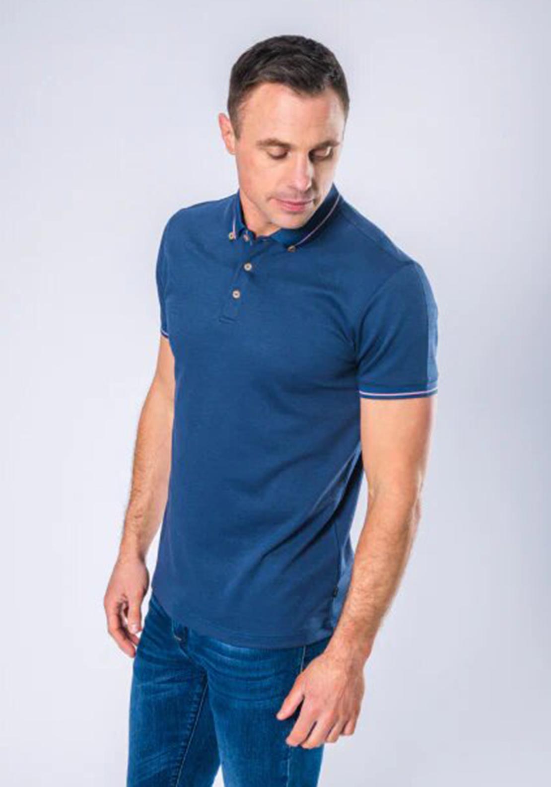 XV Kings by Tommy Bowe Allevi Polo Shirt, Soft Admiral Split - McElhinneys