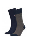 Tommy Hilfiger Birdeye Print 2 Pair Socks, Navy & Beige