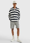 Tommy Hilfiger Blocked Stripe Rugby Polo Shirt, Ecru & Desert Sky