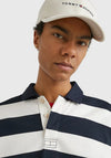 Tommy Hilfiger Blocked Stripe Rugby Polo Shirt, Ecru & Desert Sky