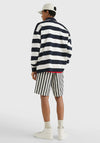 Tommy Hilfiger Blocked Stripe Rugby Polo Shirt, Ecru & Desert Sky