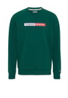 Tommy Jeans Essential Graphic Crew Neck Sweatshirt, Dark Turf Green