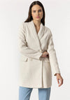 Tiffosi Tweed Long Blazer, Cream