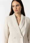 Tiffosi Tweed Long Blazer, Cream