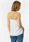 Tiffosi Janis Embroidered Crepe Vest Top, White