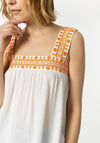 Tiffosi Janis Embroidered Crepe Vest Top, White