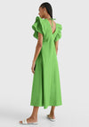 Tommy Hilfiger Womens Frill Maxi Dress, Spring Lime