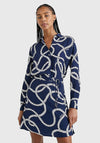 Tommy Hilfiger Womens Rope Print Shirt, Navy