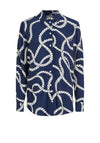 Tommy Hilfiger Womens Rope Print Shirt, Navy