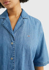 Tommy Jeans Womens Chambray Oversize Shirt, Medium Blue