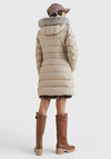 Tommy Hilfiger Womens Down Filled Long Coat, Beige