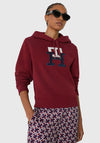 Tommy Hilfiger Womens Terry Monogram Hoodie, Rouge