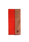 Tommy Hilfiger Feminine Prep Monogram Scarf, Coral & Tan