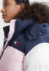 Tommy Jeans Womens Alaska Puffer Coat, French Orchid Multi