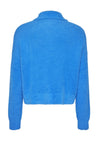 Tommy Jeans Womens Furry Polo Sweater, Deep Sky Blue