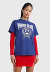 Tommy Jeans Womens Relaxed Varsity T-Shirt, Pilot Blue