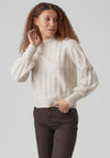 Vero Moda Alanis Panel Rib Jumper, Birch