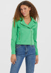 Vero Moda Jose Faux Suede Biker Jacket, Bright Green