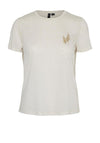 Vero Moda Selma Melange T-Shirt, Snow White & Gold