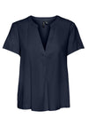 Vero Moda My Mila V Neck Blouse, Navy Blazer