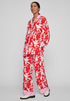 Vila Kikki Print Long Shirt, Flame Scarlet