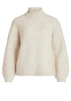 Vila Melia High Neck Jumper, Super Light Natural