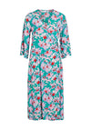 Vila Kikki Floral Wrap Midi Dress, Alhambra