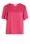 Vila Kristina Satin Top, Pink Yarrow