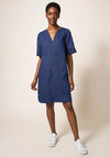 White Stuff June Linen Tunic Dress, Navy