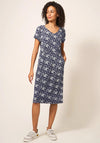 White Stuff Tallie Print Jersey Dress, Navy