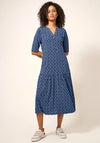 White Stuff Sabina Print Jersey Dress, Navy & Blue