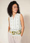 White Stuff Flowing Grasses Sleeveless Shirt, White Multi