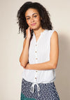 White Stuff Flowing Grasses Sleeveless Shirt, Bright White