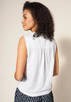 White Stuff Flowing Grasses Sleeveless Shirt, Bright White