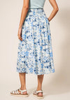 White Stuff Maeva Print A Line Skirt, Blue Multi