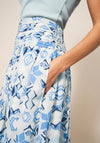 White Stuff Maeva Print A Line Skirt, Blue Multi