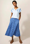 White Stuff Mora Print A Line Skirt, Blue