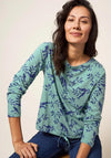 White Stuff Tippie Tie Hem Print Top, Teal