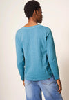 White Stuff Nelly Long Sleeve T-Shirt, Mid Blue