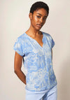 White Stuff Nelly Print Tunic Neck T-Shirt, Blue