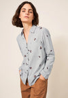 White Stuff Serena Embroidered Shirt, Grey