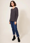 White Stuff Bobbi Button Top, Dark Grey