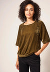 White Stuff Viola Velvet Top, Chartreuse