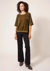 White Stuff Viola Velvet Top, Chartreuse