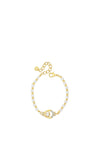 Absolute Pearl Bead & Diamante Circle Bracelet, Gold