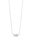 Absolute Crystal Leaf Pendant Necklace, Silver