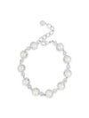 Absolute Pearl Circle Crystal Bracelet, Silver