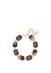 Absolute Rose Gold Rectangle Black Stone Bracelet, B2041BK